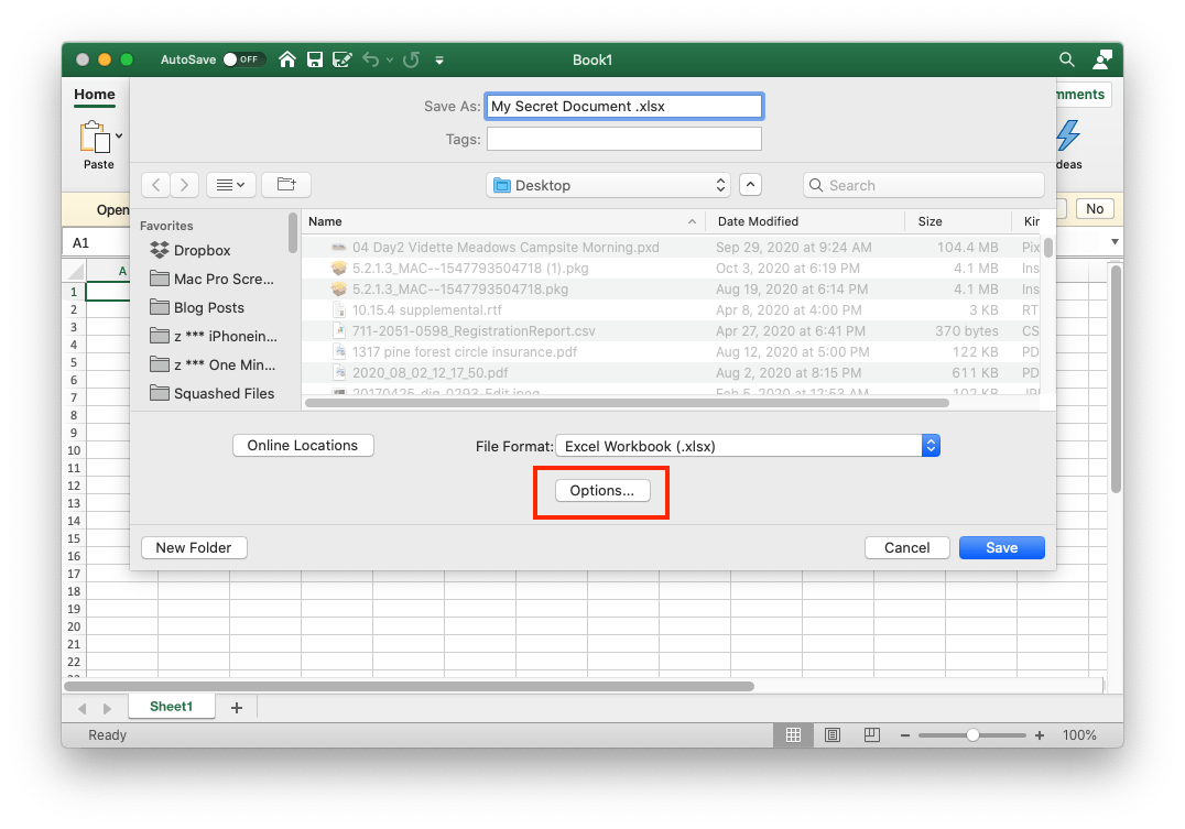 remove excel for mac protection password